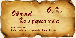 Obrad Krstanović vizit kartica